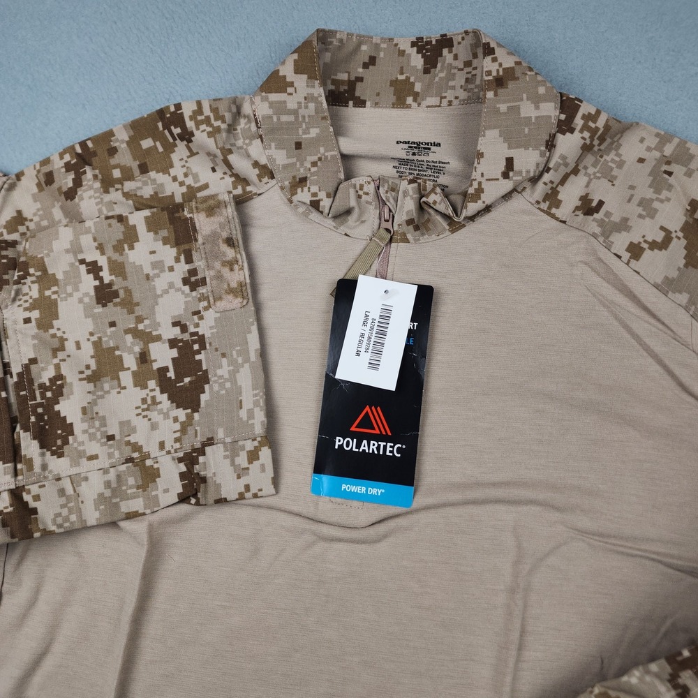 Patagonia Level 9 Combat Shirt Mens Large Camo Long Sleeve Polartec Power Dry